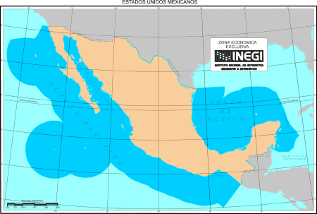 Mapa de la Zona Económica Exclusiva de México